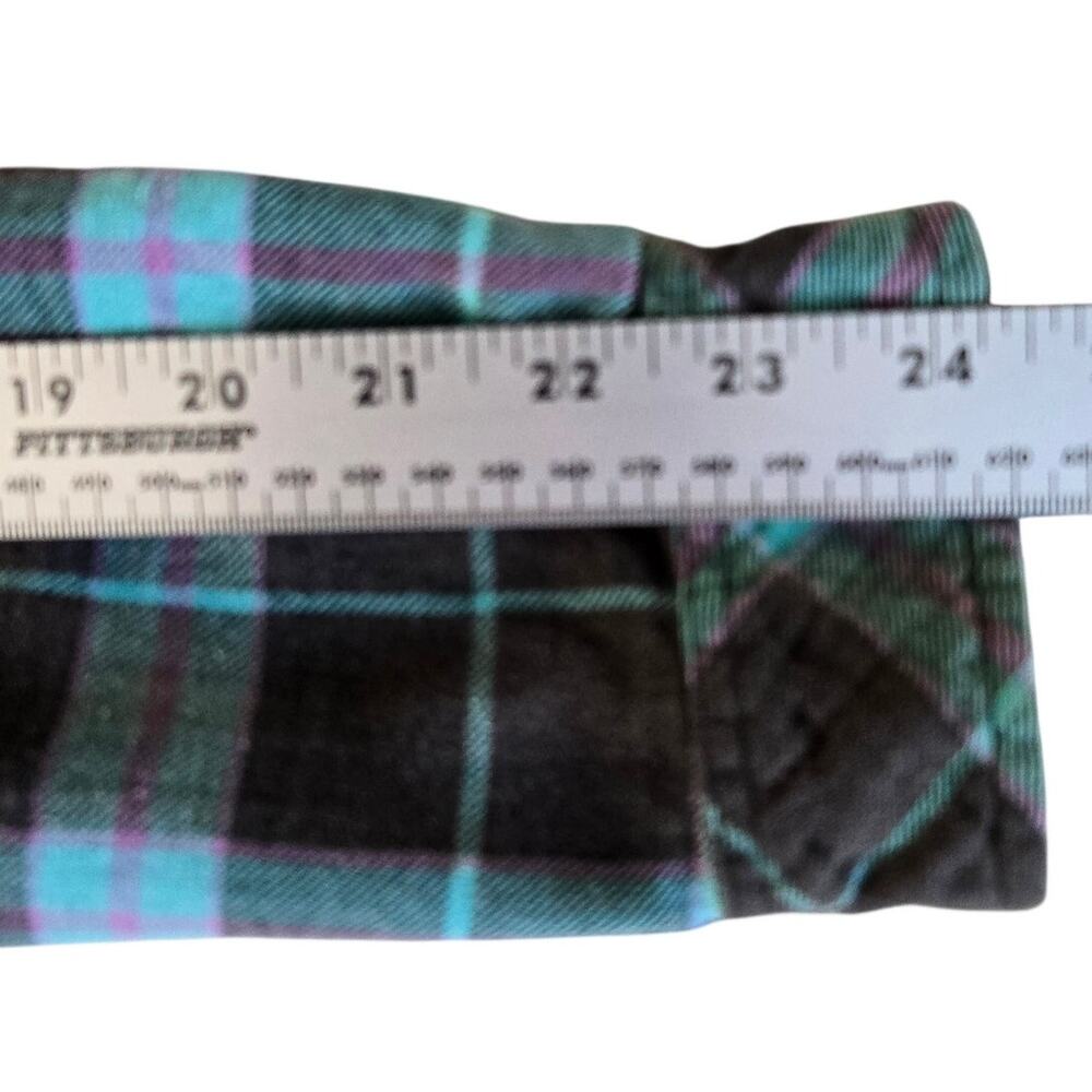 Vintage Indie Sleaze Surf Grunge Billabong Plaid Check Pattern Pearl Buttons M - Picture 10 of 10